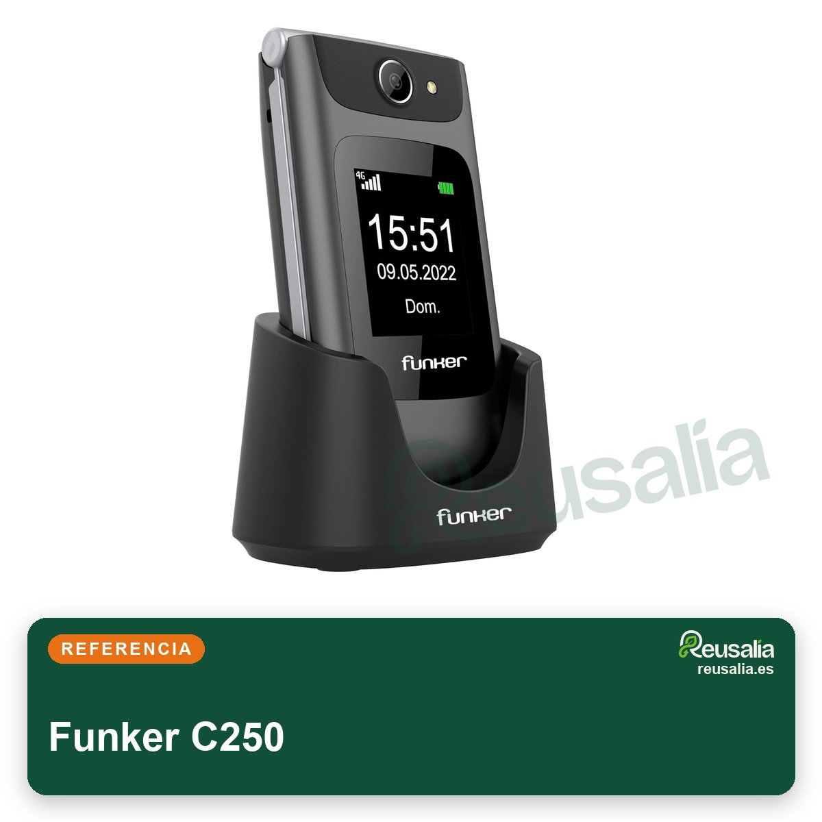 Funker C250 teléfono móvil para mayores gris