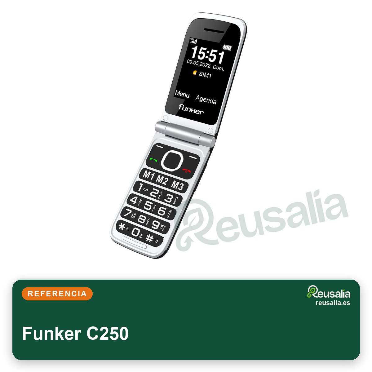 Funker C250 teléfono móvil para mayores gris